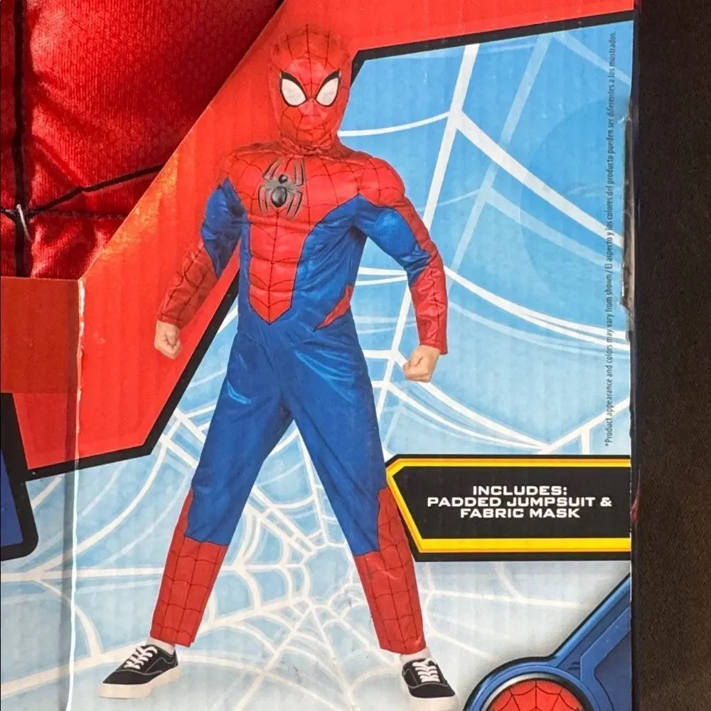 Kids Marvel Spider-Man Padded Costume Halloween Size M (8) NWT
